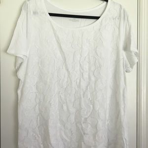 LANE Bryant Size 18/20 White w/lace Top
